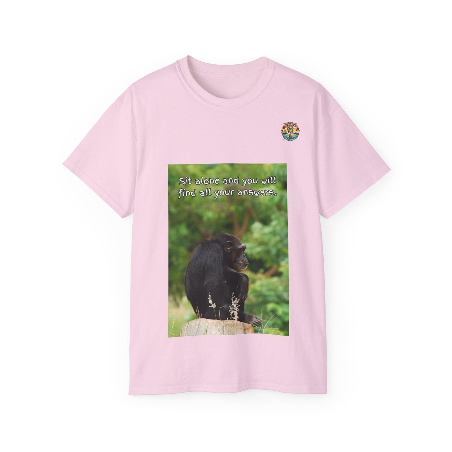 „Monkey Mindfulness“ T-Shirt – Hinsetzen und reflektieren