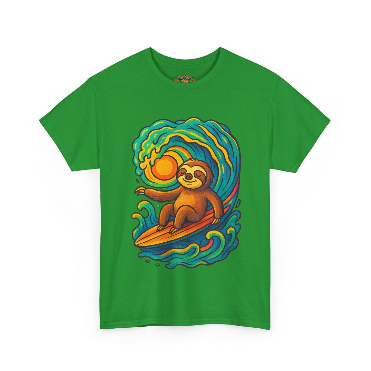 🏄♂️ Surf’n’Chill Faultier T-Shirt – Buntes Hippie Surf Design