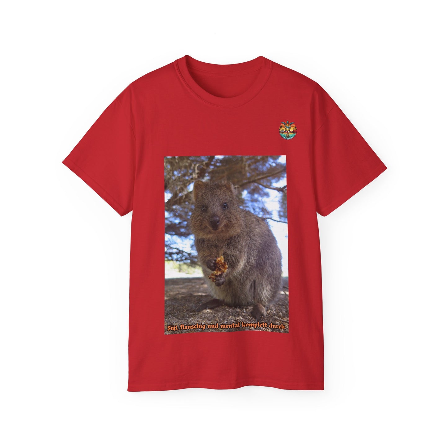 „Süß, flauschig und mental komplett durch“ – Quokka T-Shirt mit ehrlicher Botschaft