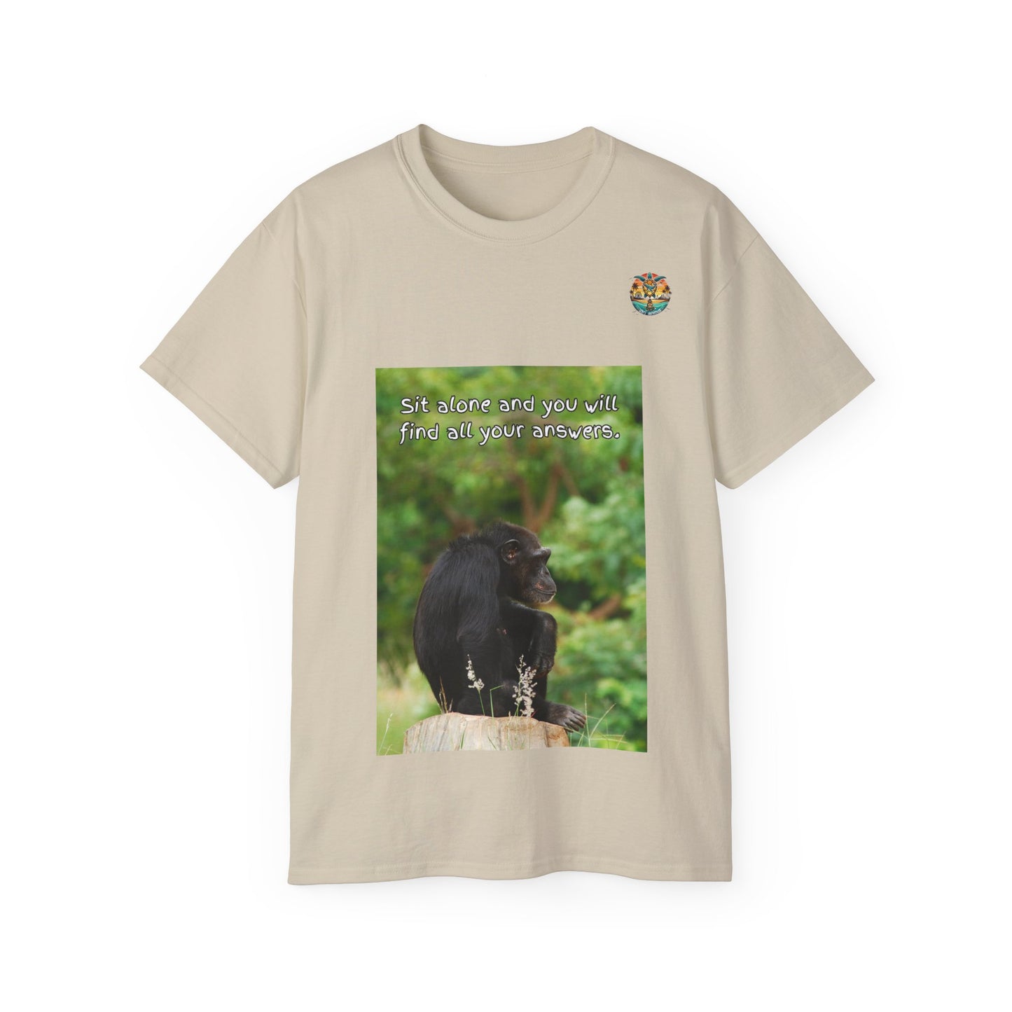„Monkey Mindfulness“ T-Shirt – Hinsetzen und reflektieren