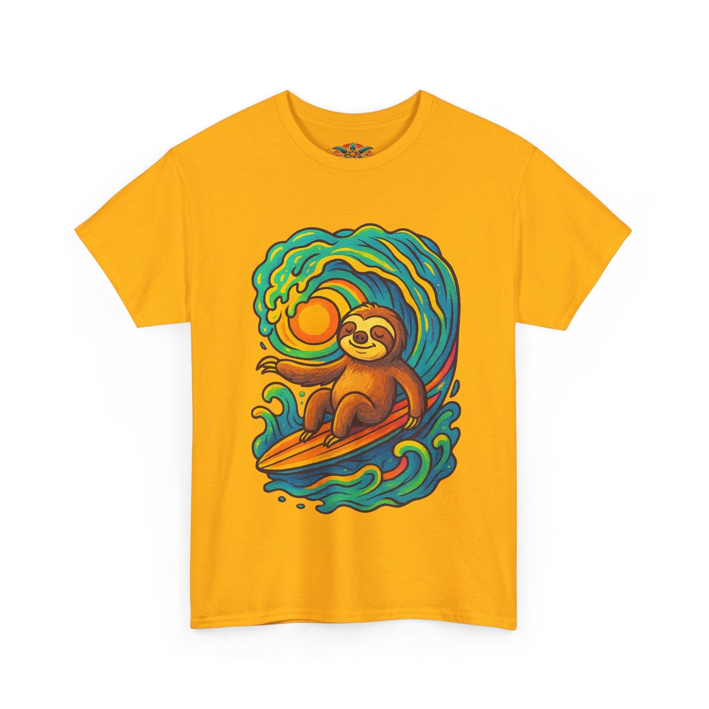 🏄♂️ Surf’n’Chill Faultier T-Shirt – Buntes Hippie Surf Design