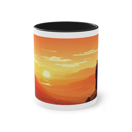 Tasse mit Sonnenuntergang in der Savanne – Magische Momente