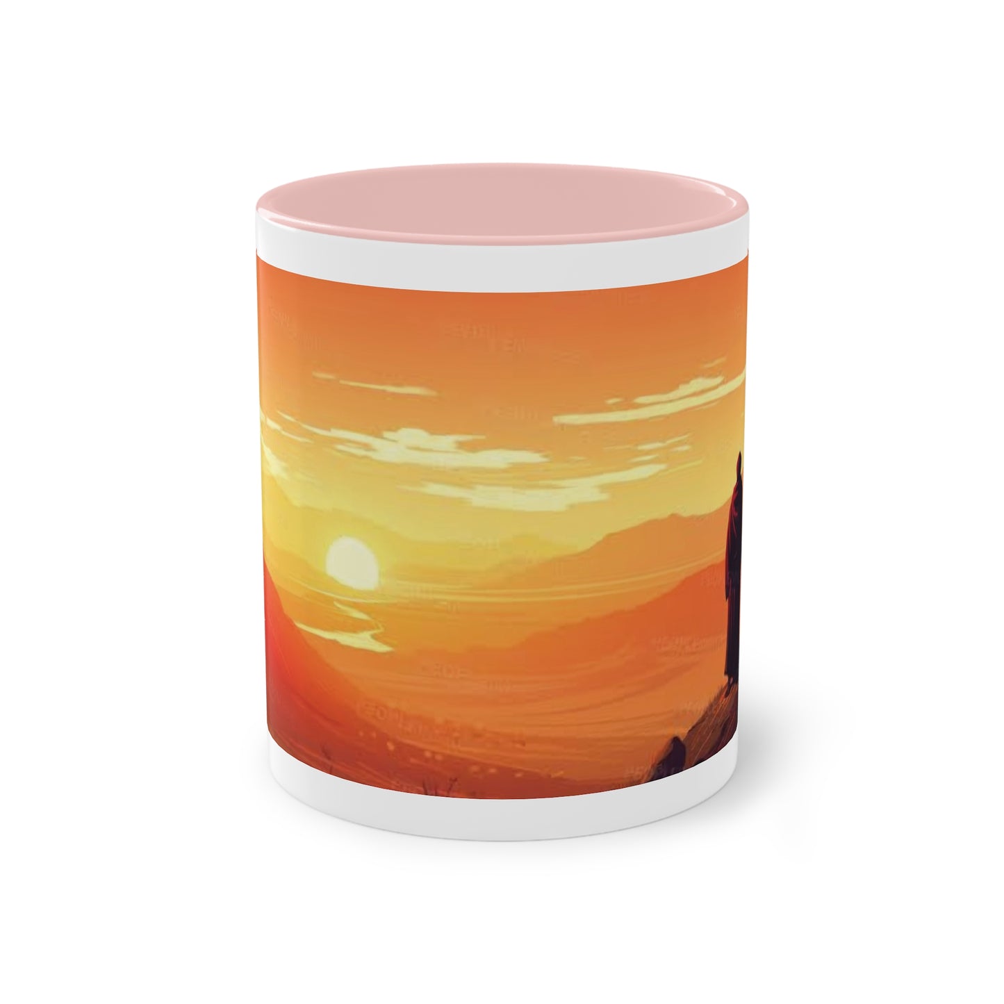 Tasse mit Sonnenuntergang in der Savanne – Magische Momente