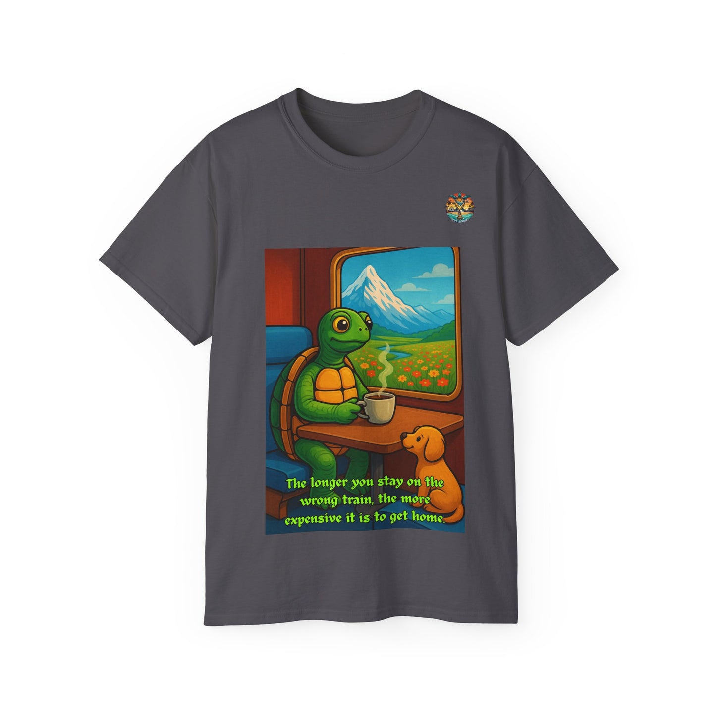 „Wrong Train, Right Lesson“ – Schildkröten-Zugreise T-Shirt