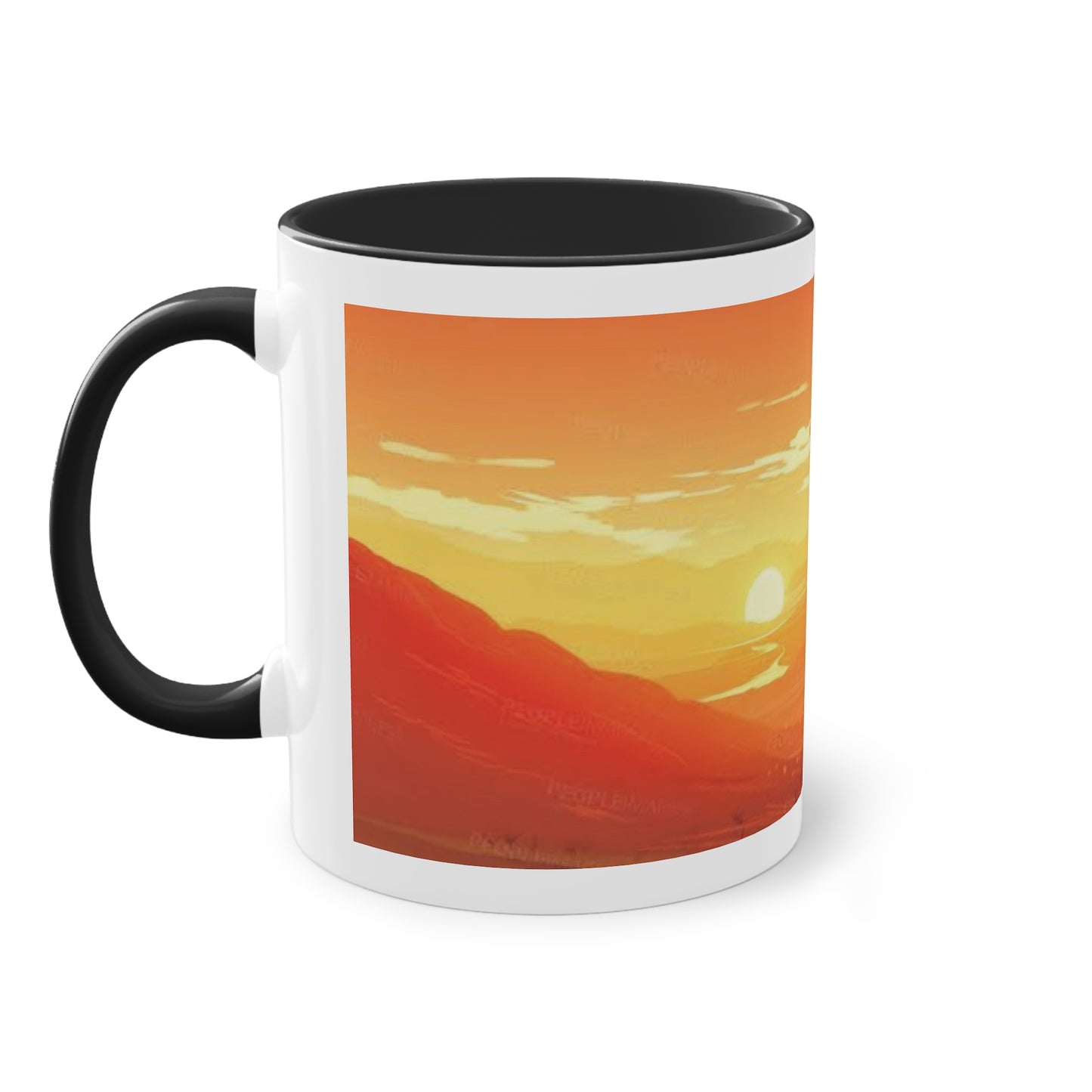 Tasse mit Sonnenuntergang in der Savanne – Magische Momente