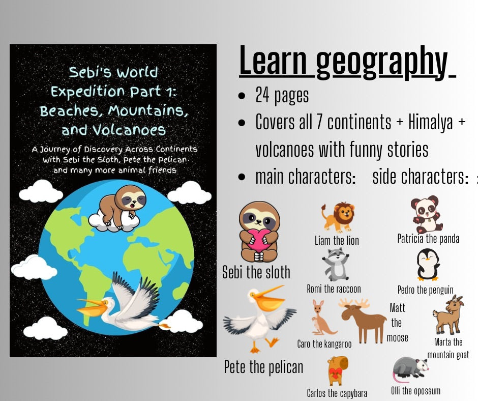 Sebi’s Abenteuer: Lerne alles über unsere Erde. Von Kontinenten, Gebirgen und Gewässern bis hin zu den modernen und antiken Weltwundern, erkunde ... tierischen Freunden.