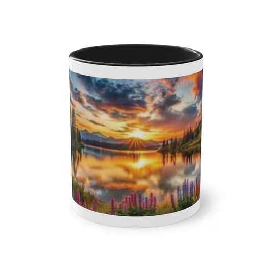 Sonnenuntergang am See – Natur-Motiv Kaffeetasse