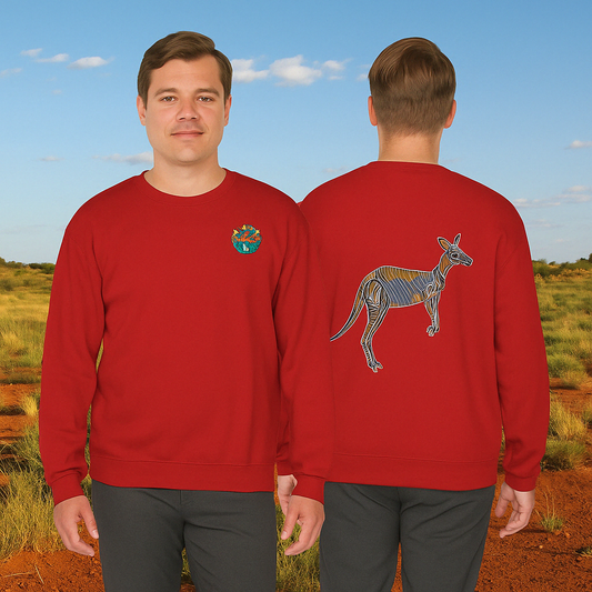 Tribal Kangaroo Sweatshirt – Australiens Symbol der Freiheit