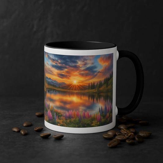 Sonnenuntergang am See – Natur-Motiv Kaffeetasse