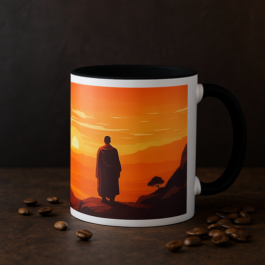 Tasse mit Sonnenuntergang in der Savanne – Magische Momente